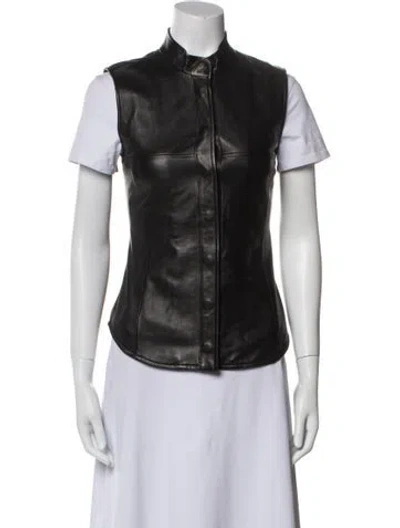 Pre-owned Max Mara Lamb Leather Vest In Black