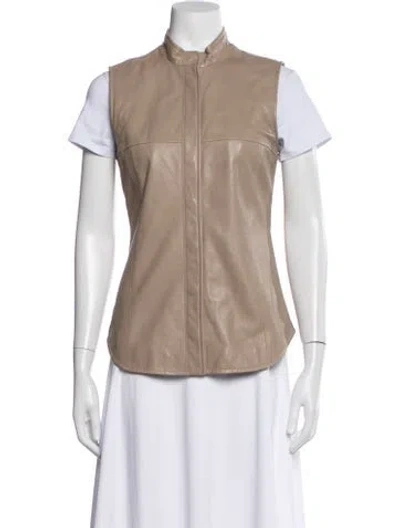 Pre-owned Max Mara Lamb Leather Vest In Neutral