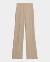 Max Mara Lambro Wool Flannel Trousers In Sand