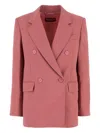 Max Mara Giacca Lamella In Lana Rosa  Donna In Pink
