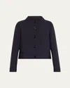 Max Mara Lamine Funnel-neck Cotton Jacket In Ultramarine