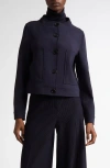 Max Mara Lamine Funnel-neck Cotton Jacket In Ultramarine