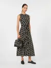 Max Mara Sleeveless Geometric-print Jersey Midi Dress In Black