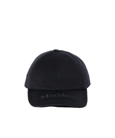 Max Mara Lancia Logo Embroidered Baseball Cap In Black