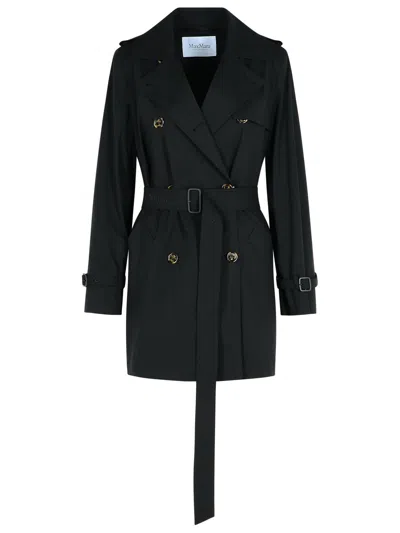 Max Mara 'landa' Black Cotton Trench Coat Women