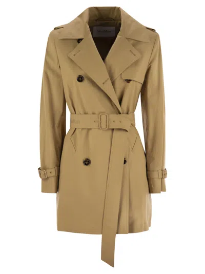 Max Mara Landa Cotton Canvas Mackintosh In Brown