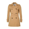 Max Mara Landa Cotton Poplin Short Trench Coat In Brown