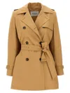 Max Mara Landa Cotton Poplin Short Trench Coat In Neutral