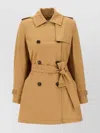 Max Mara Landa Cotton Poplin Short Trench Coat In Brown