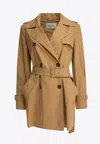 Max Mara Cotton Canvas Raincoat In Beige