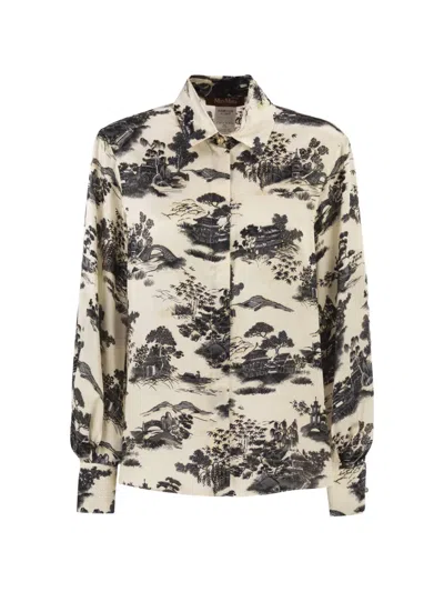 Max Mara Landscape Jewelled Shirt In Multi