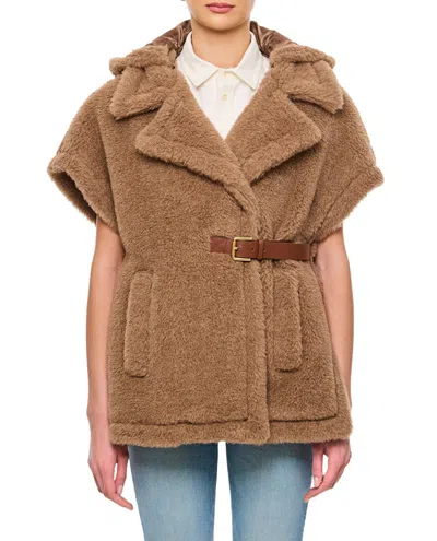 Max Mara Lanoso Cape In Brown