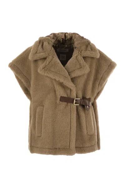 MAX MARA MAX MARA LANOSO4 - TEDDY FABRIC VEST CAPE