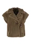 Max Mara Lanoso4 Teddy Fabric Vest Cape
