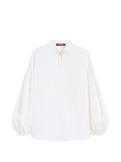 Max Mara Lantern-sleeve Blouse In White