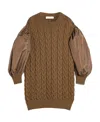 Max Mara Maxmara Vittor Wool Dress In Brown