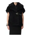 Max Mara New Manto Virgin Wool-blend Cape In Black