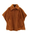 Max Mara Lapel Cape In Brown