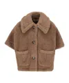 Max Mara Lapel Cape In Brown