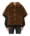 Max Mara Lapel Cape In Brown