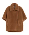 Max Mara Camel-coloured Cape In Teddy Fabric In Brown