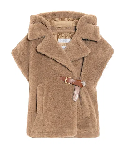 MAX MARA TEDDY-FABRIC GILET CAPE