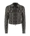 Max Mara Black Tony Monogram-pattern Cropped Jacket In Black