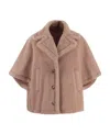 Max Mara Lapel Cloak In Nude