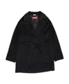 Max Mara Lapel Coat In Black