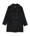 Max Mara Lapel Coat In Black