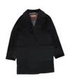 Max Mara Lapel Coat In Black
