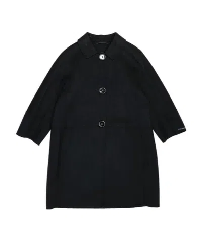 Max Mara Lapel Coat In Black