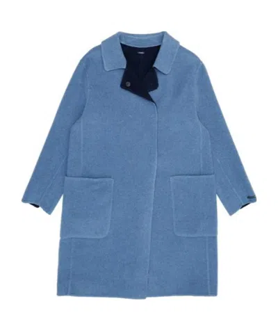 Max Mara Lapel Coat In Blue