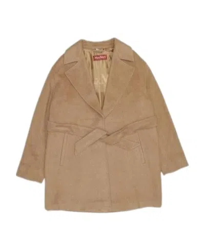 Max Mara Lapel Coat In Brown