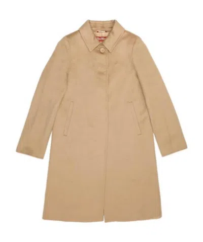 Max Mara Lapel Coat In Brown