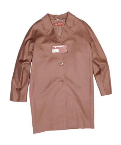 Max Mara Lapel Coat In Brown
