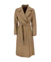 Max Mara Bcollage Double-breasted Coat In Brown