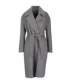 Max Mara Lapel Coat In Gray