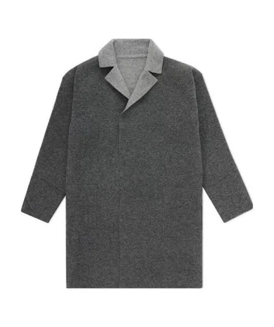 Max Mara Lapel Coat In Gray