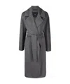 Max Mara Lapel Coat In Gray