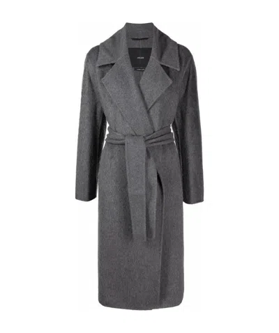 Max Mara Lapel Coat In Gray