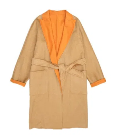 Max Mara Lapel Coat In Nude