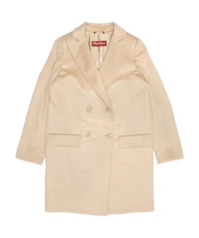 Max Mara Lapel Coat In Nude
