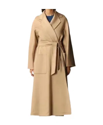 Max Mara Lapel Coat In Nude