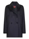 Max Mara Blue Broadcloth Sheree Double-breasted Pea Coat In Blue