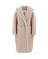 Max Mara Teddy Bear Vegan Fur Coat In Nude