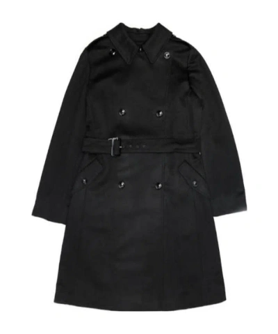 Max Mara Lapel Double-breasted Coat In Black
