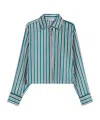 Max Mara Brama Stripe Crop Silk Button-up Shirt