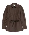 Max Mara Affari Belted Buttoned Shirt In Brown