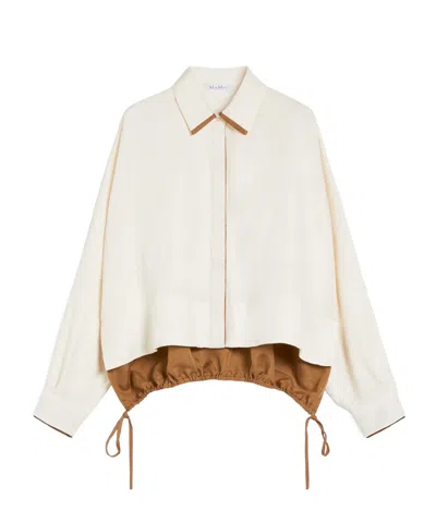 Max Mara Lapel Long Sleeve Shirt In White